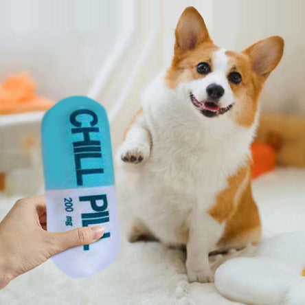 Juguete de Peluche Cápsula con Sonido para Perros y Gatos – Almohada Interactiva