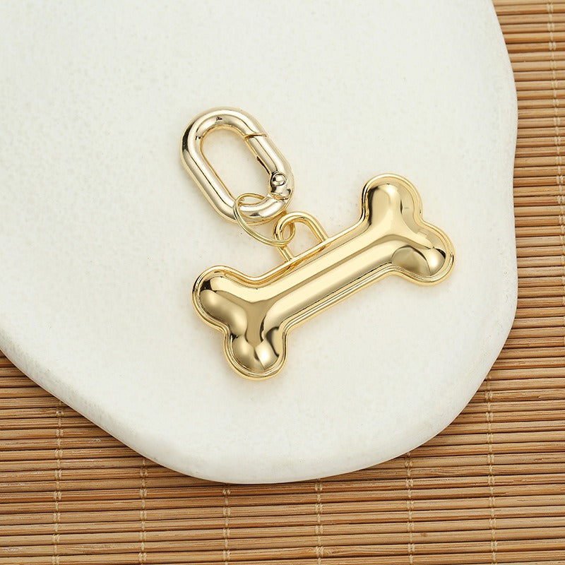 Placa de Identificación para Perros – Antipérdida, Hueso Dorado