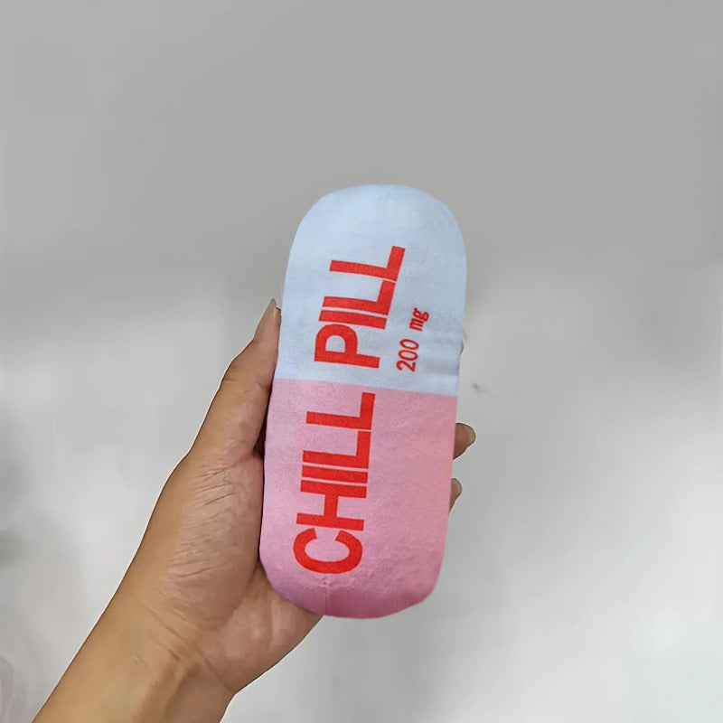 Juguete de Peluche Cápsula con Sonido para Perros y Gatos – Almohada Interactiva