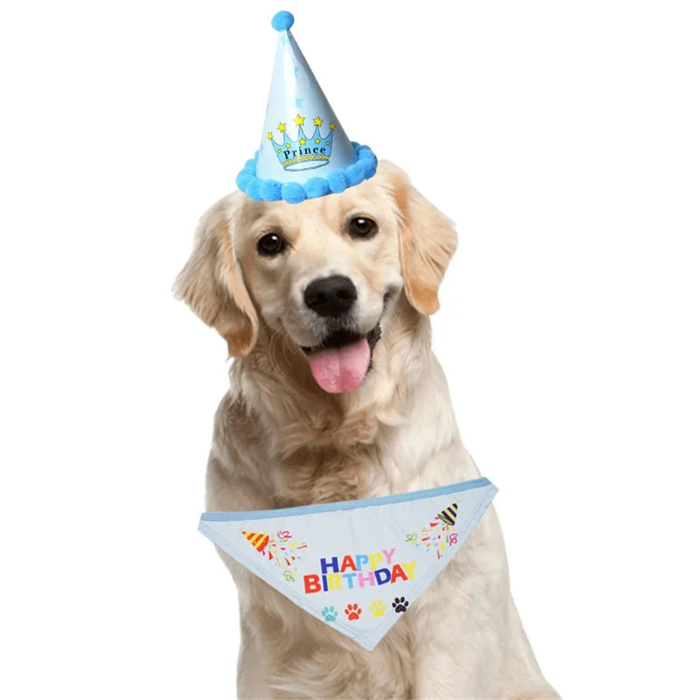 Set de Cumpleaños para Mascotas – Gorro y Bandana (2 piezas)