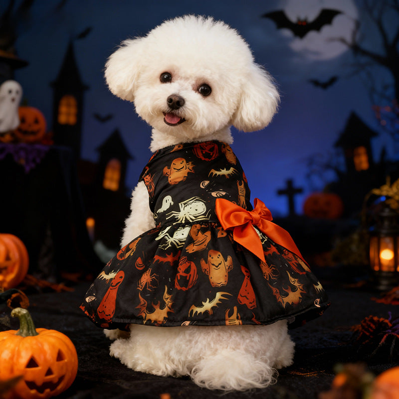 Disfraz de Halloween para Perros – Vestido de Murciélago y Calabaza