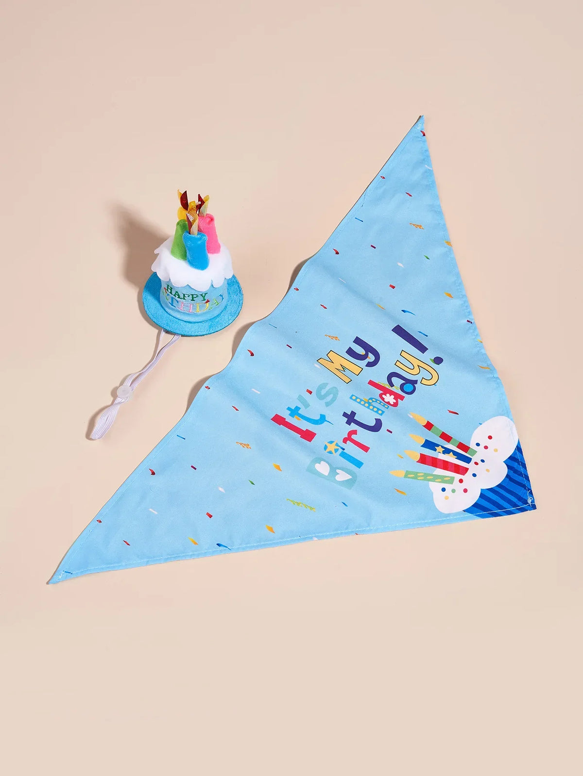 Decoración de Cumpleaños para Perros – Gorro, Bandana y Banderines
