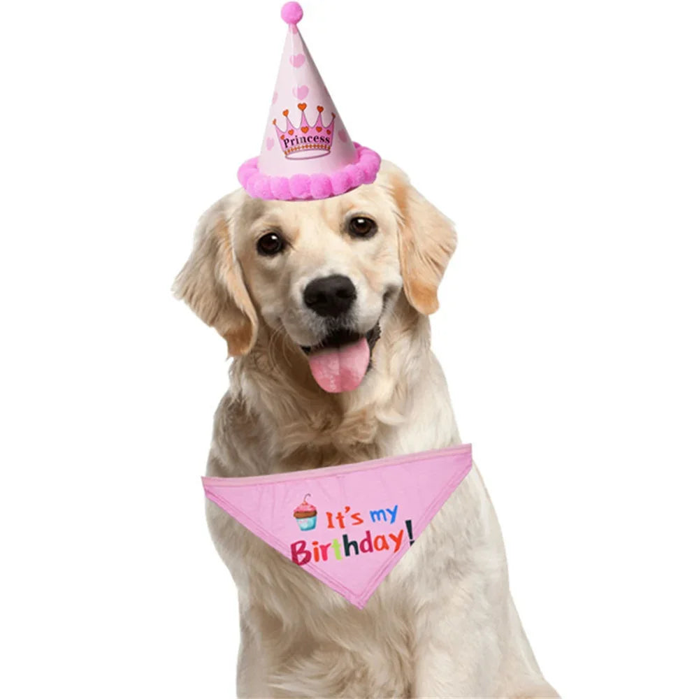 Set de Cumpleaños para Mascotas – Gorro y Bandana (2 piezas)