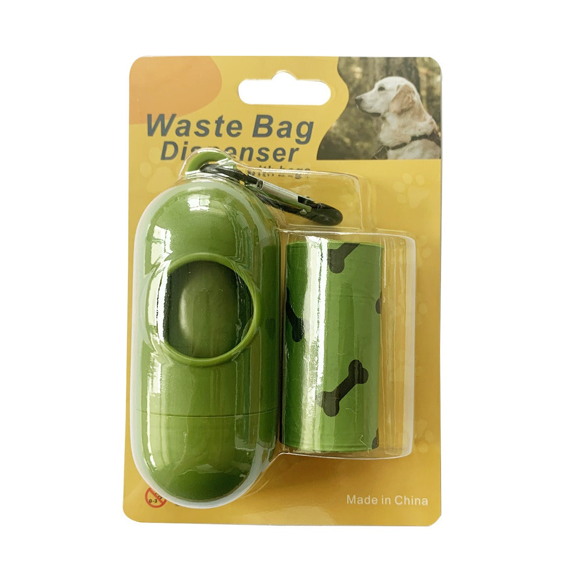 Bolsas Degradables para Desechos de Perro – Verde Militar con Huesos