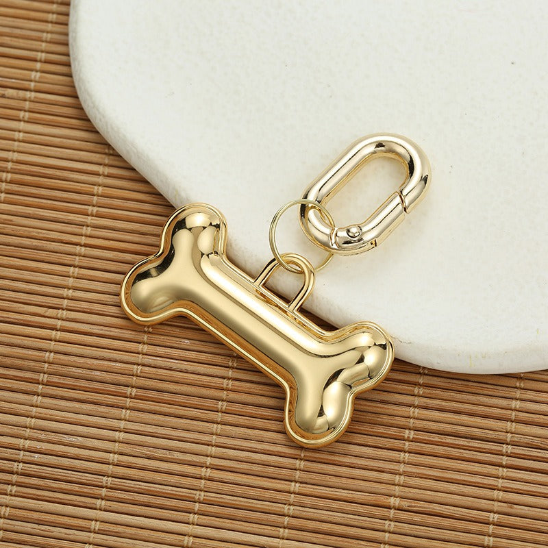 Placa de Identificación para Perros – Antipérdida, Hueso Dorado