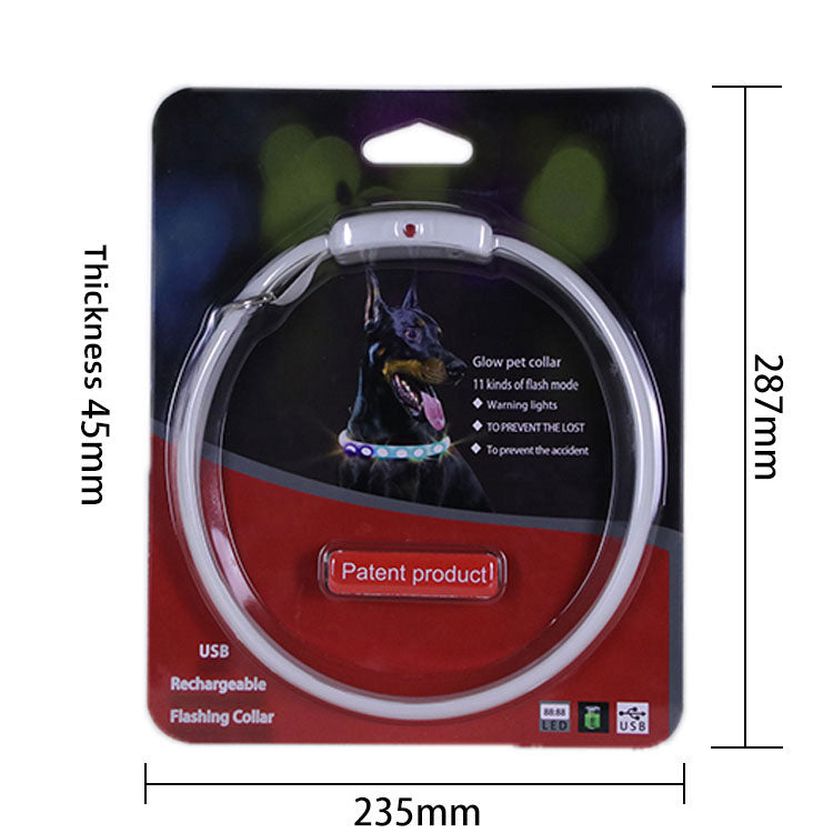 Collar LED Luminoso Multicolor para Perros – Ajustable y Recortable