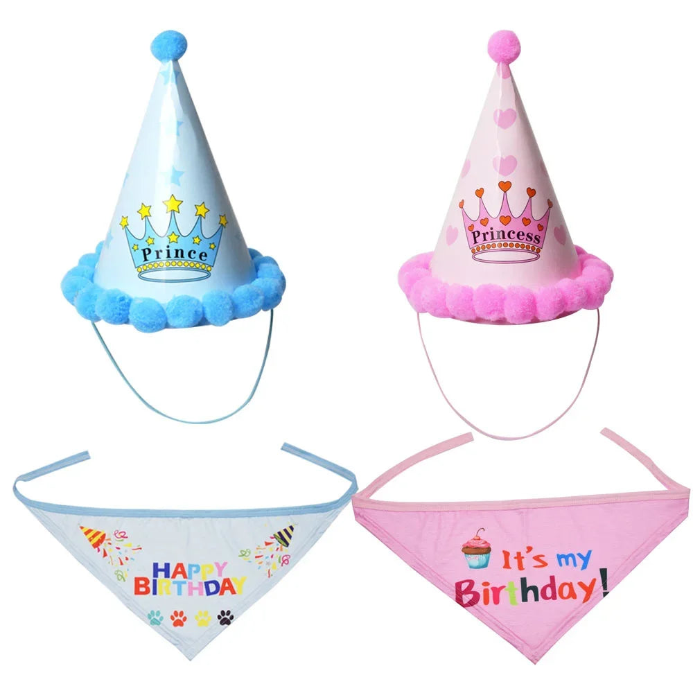 Set de Cumpleaños para Mascotas – Gorro y Bandana (2 piezas)