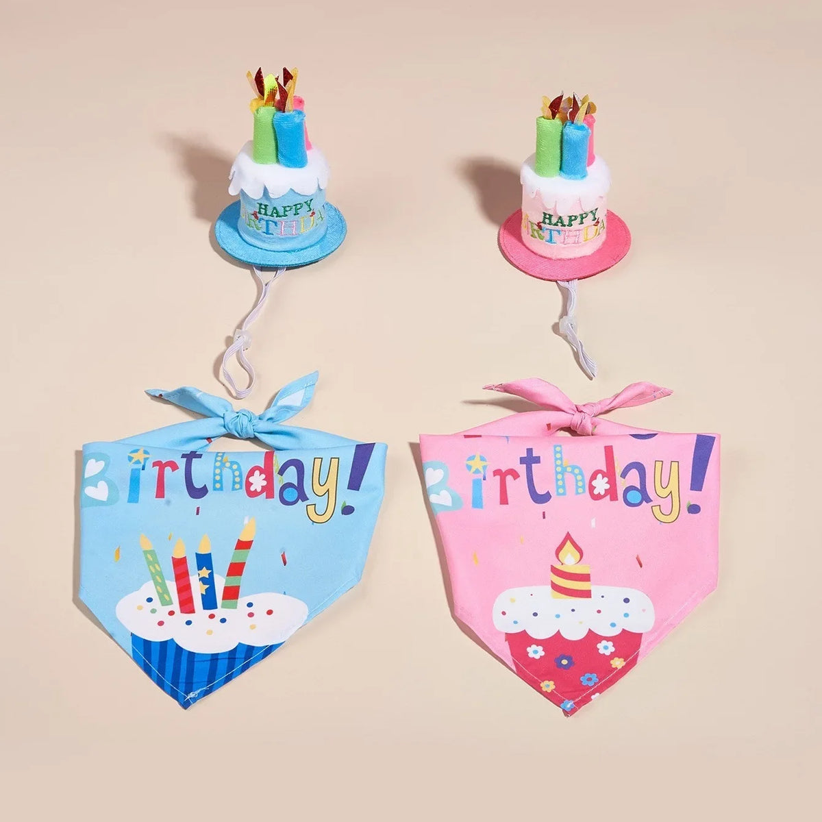 Decoración de Cumpleaños para Perros – Gorro, Bandana y Banderines