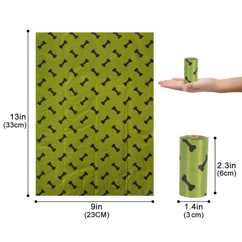 Bolsas Degradables para Desechos de Perro – Verde Militar con Huesos