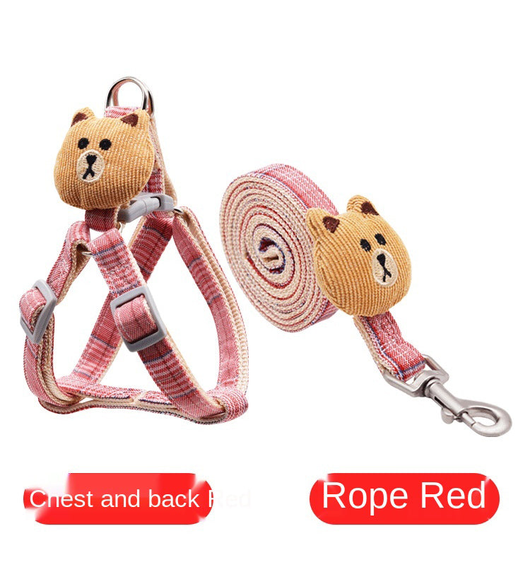 Correa Ajustable Diseño Oso para Perros y Gatos