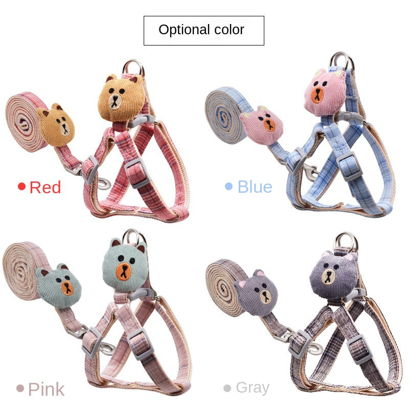 Correa Ajustable Diseño Oso para Perros y Gatos