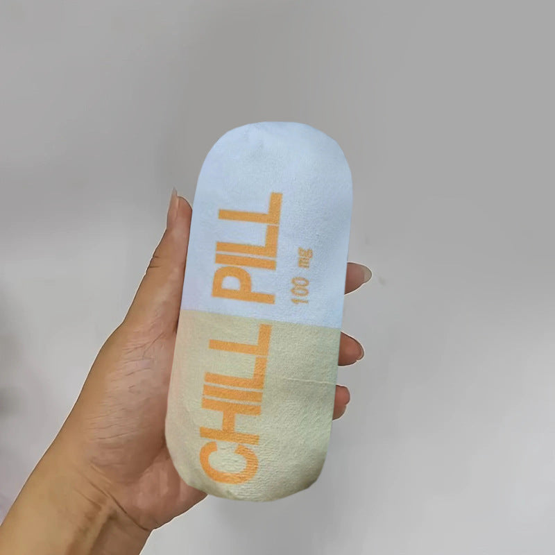 Juguete de Peluche Cápsula con Sonido para Perros y Gatos – Almohada Interactiva