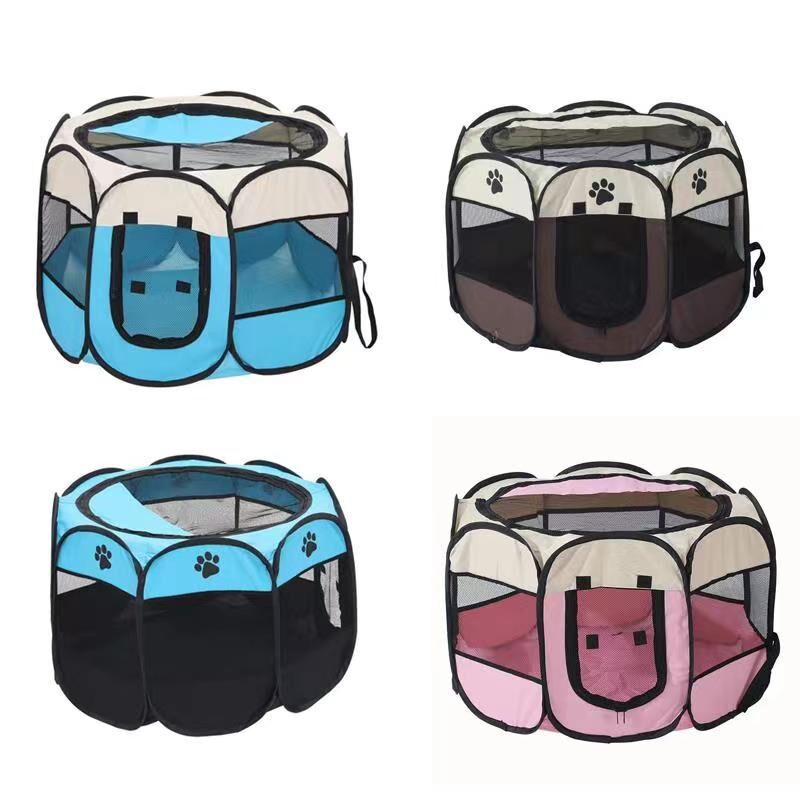 Corral Octagonal Plegable de Tela Oxford para Mascotas