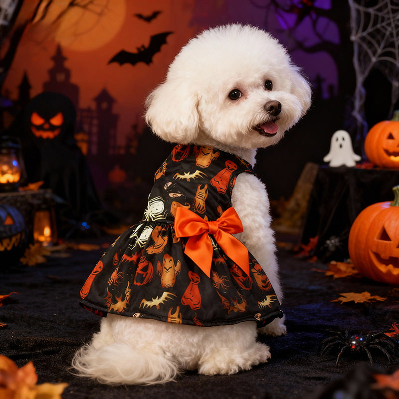 Disfraz de Halloween para Perros – Vestido de Murciélago y Calabaza