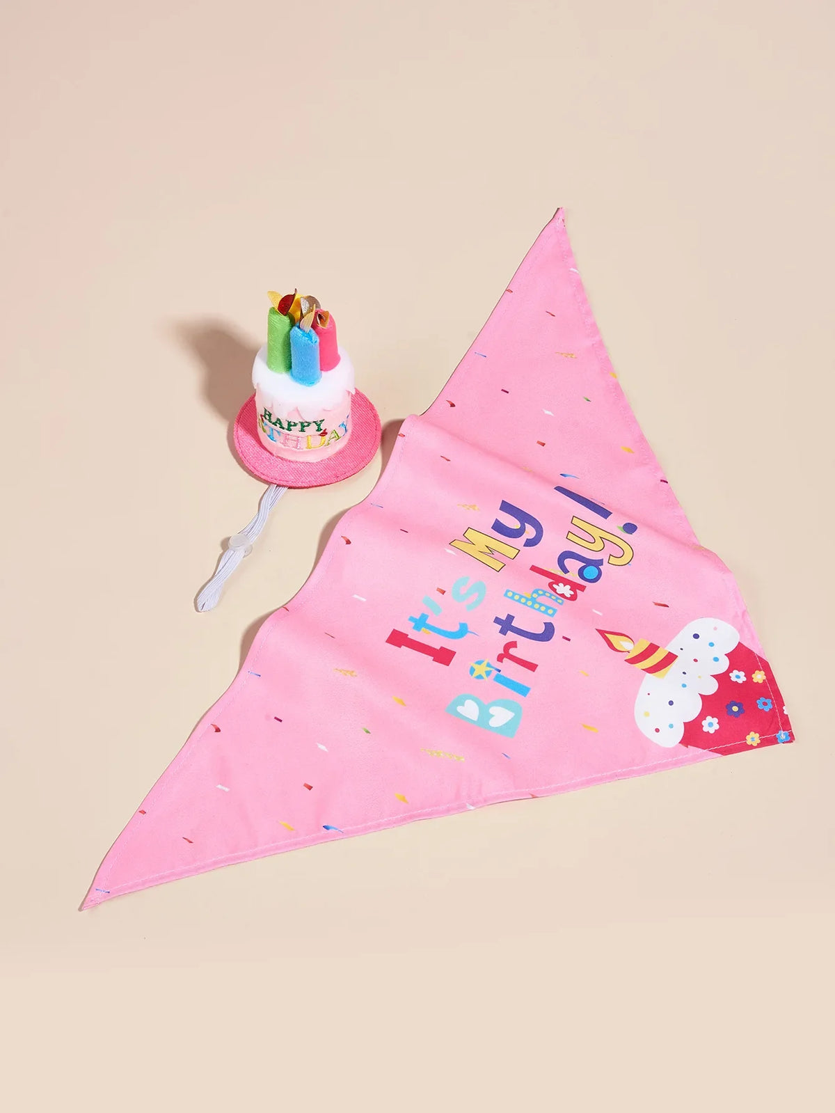 Decoración de Cumpleaños para Perros – Gorro, Bandana y Banderines
