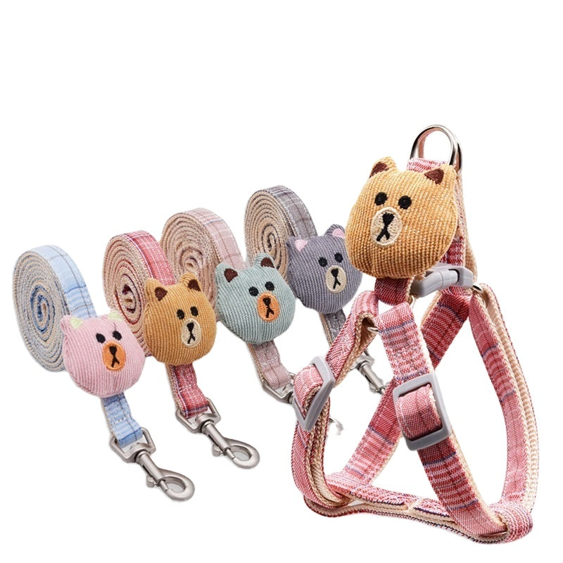 Correa Ajustable Diseño Oso para Perros y Gatos