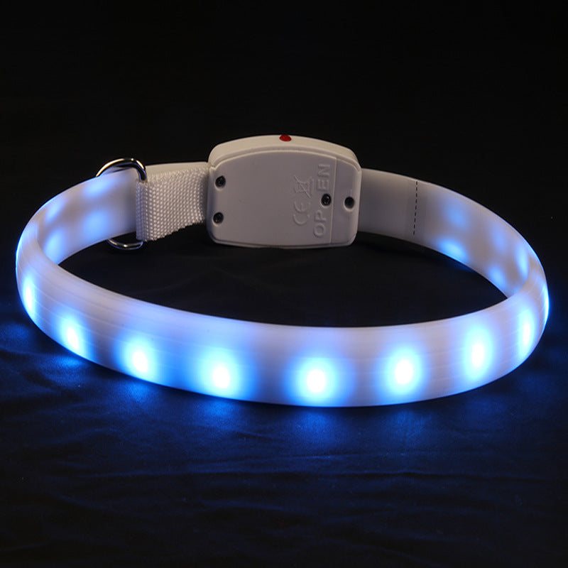 Collar LED Luminoso Multicolor para Perros – Ajustable y Recortable