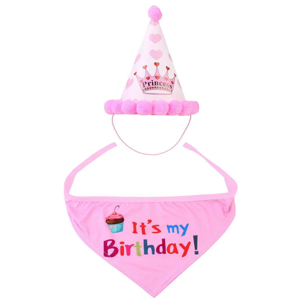Set de Cumpleaños para Mascotas – Gorro y Bandana (2 piezas)