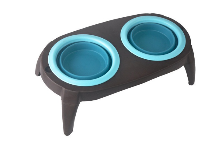 Comedero Doble Plegable de Silicona para Mascotas – Portátil para Viajes