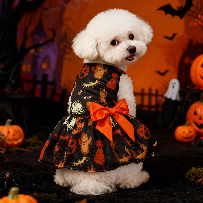 Disfraz de Halloween para Perros – Vestido de Murciélago y Calabaza